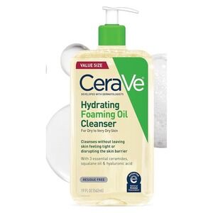 CeraVe Oil Cleanser Hydrating Foaming Ceramides Hyaluronic Acid 16oz Bonus